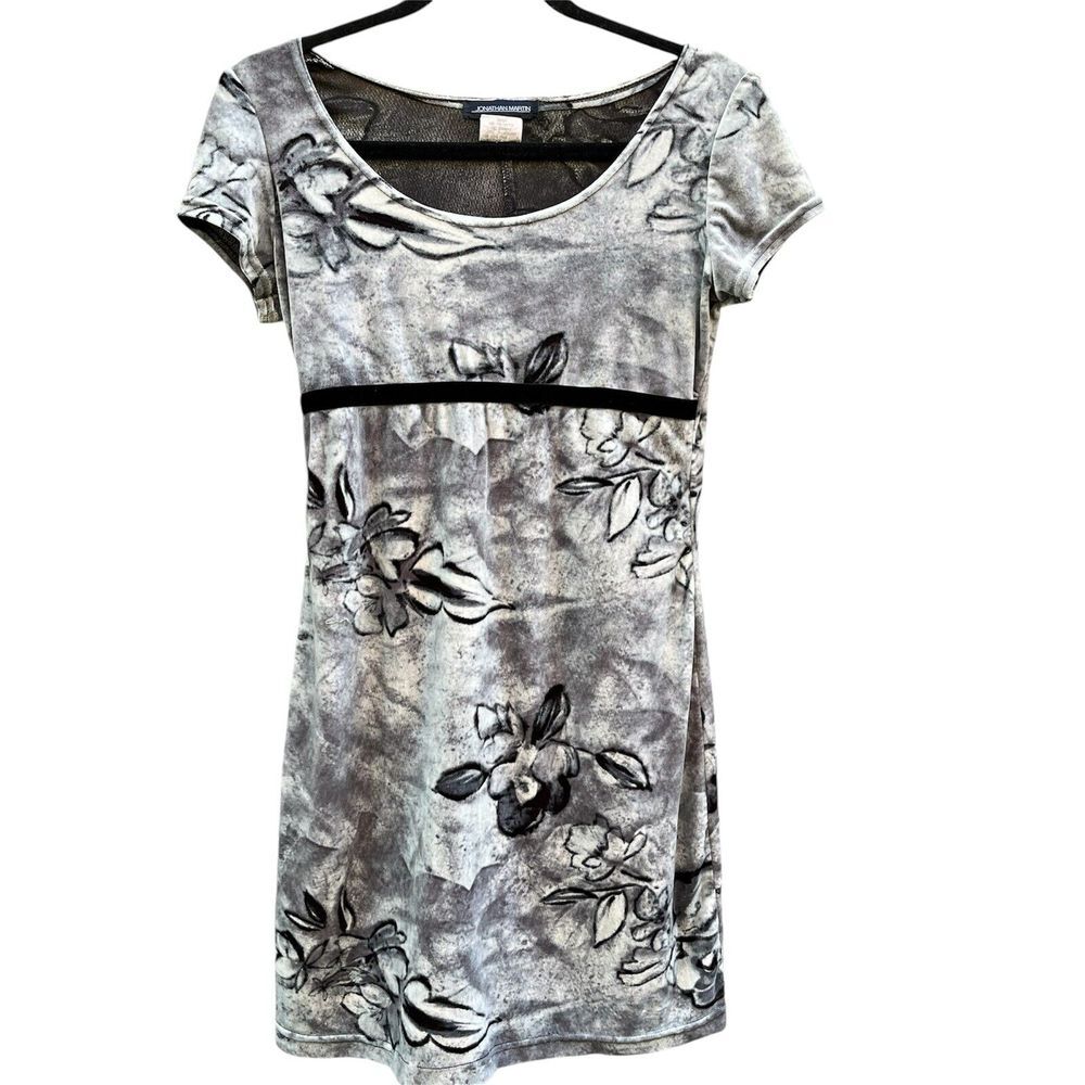 Vintage Y2K 90s Style Velvet Whimsygoth Grunge Mini Dress Jonathan Martin, Small - Picture 2 of 6